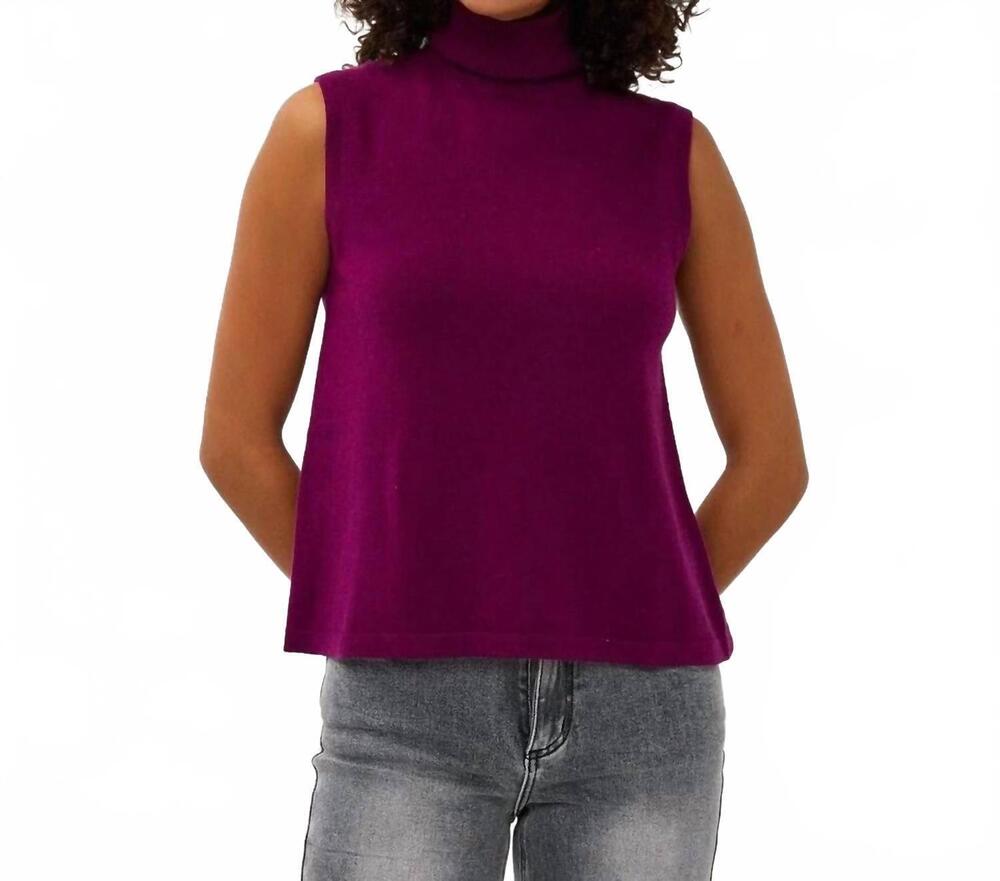 NEW ESQUALO sleeveless turtleneck sweater in maroon